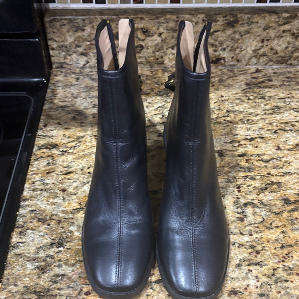 Coach Black Leather Ankle Booties